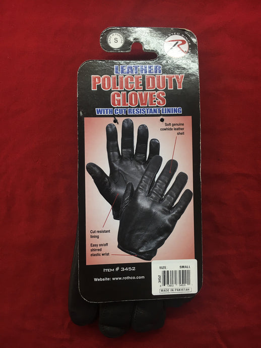 Leather police duty gloves